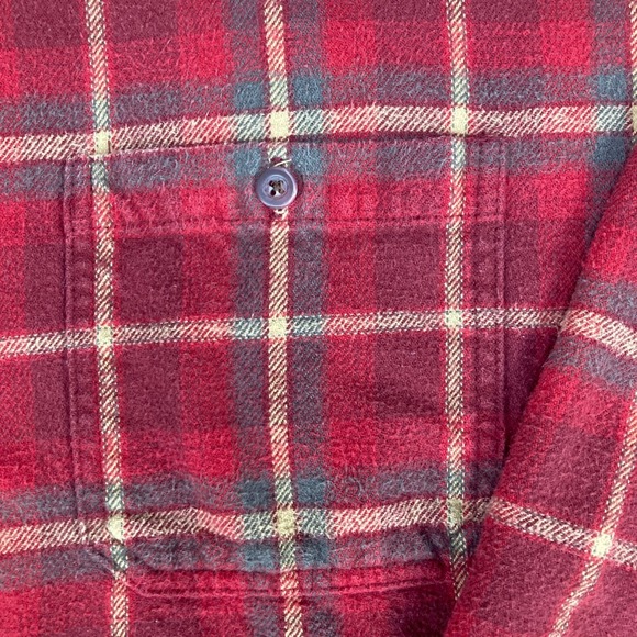Work n Sport Flannel Shirt Men's Red Plaid Long Sleeve Button Up‎ XLT - Picture 4 of 10